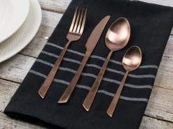 Set posate Cut 24 pezzi in acciaio copper opaco