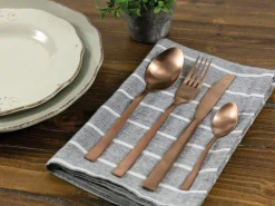 Set posate Lexington 24 pezzi in acciaio opaco copper