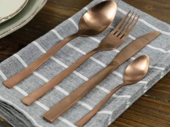 Set posate Lexington 24 pezzi in acciaio opaco copper