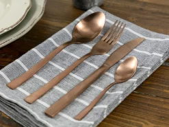 Set posate Lexington 24 pezzi in acciaio opaco copper