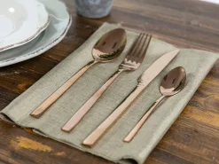 Set posate Lexington 24 pezzi in acciaio lucido copper