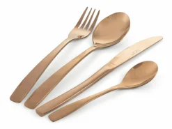 Set posate Madison 24 pezzi in acciaio copper lucido
