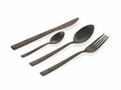 Set posate Modern 24 pezzi in acciaio nero opaco