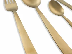 Set posate Modern 24 pezzi in acciaio oro opaco