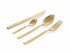 Set posate Modern 24 pezzi in acciaio oro opaco