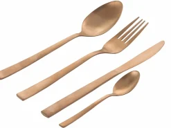 Set posate Modern 24 pezzi in acciaio copper lucido