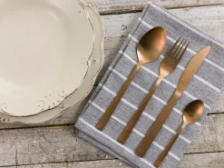Set posate Modern 24 pezzi in acciaio copper lucido