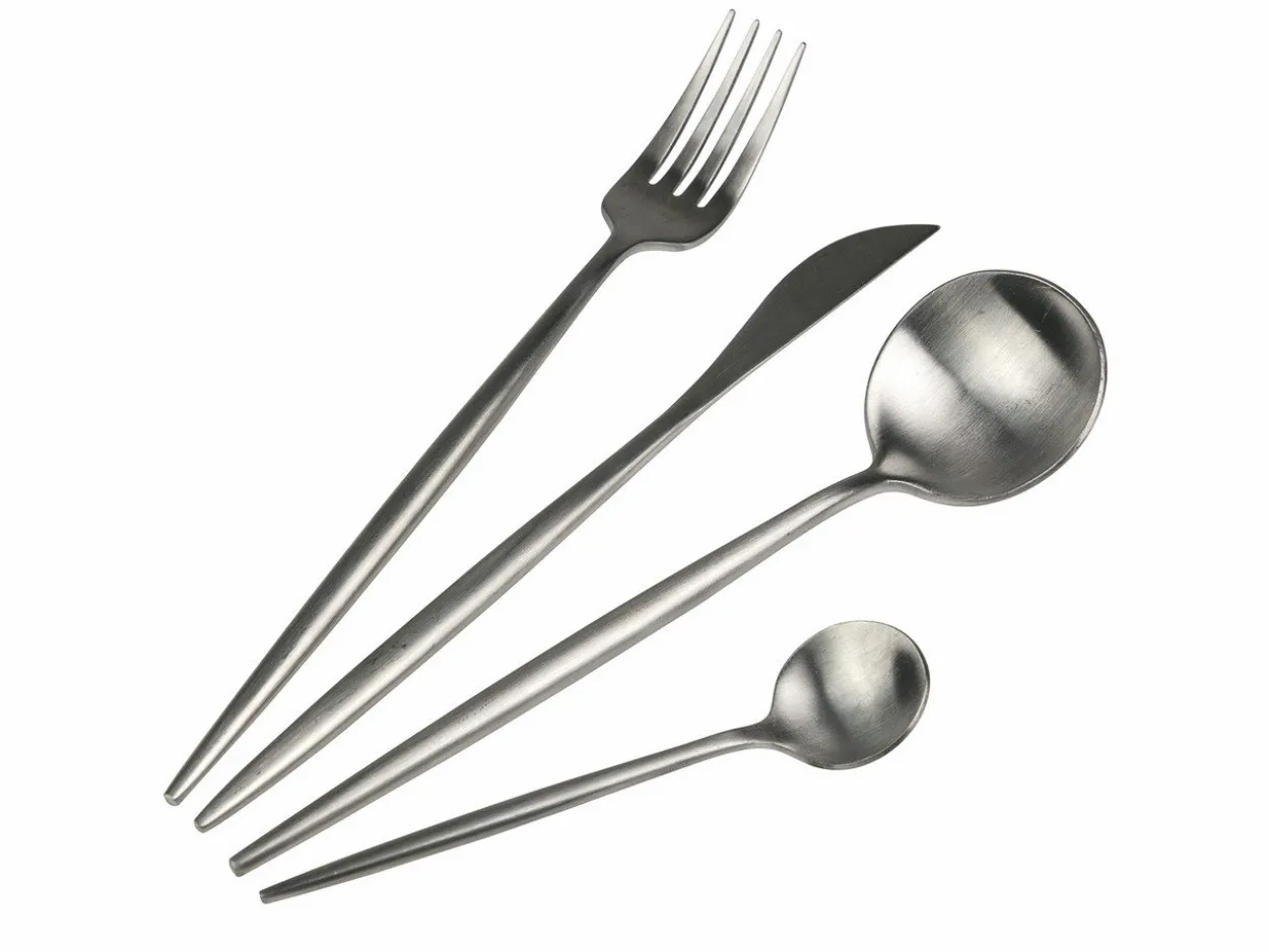 Set posate Preciosa 24 pezzi in acciaio silver opaco