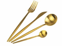 Set posate Preciosa 24 pezzi in acciaio oro opaco