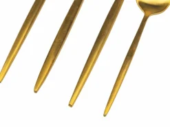 Set posate Preciosa 24 pezzi in acciaio oro opaco