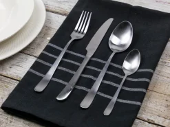 Set posate Round 24 pezzi in acciaio silver opaco