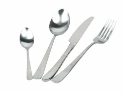 Set posate Round 24 pezzi in acciaio silver opaco