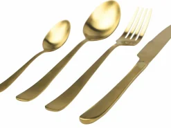 Set posate Round 24 pezzi in acciaio oro opaco