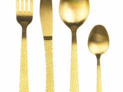 Set posate Stone 24 pezzi gold opaco in acciaio
