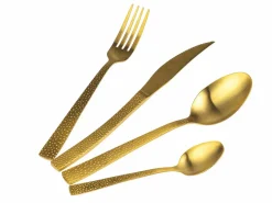 Set posate Stone 24 pezzi gold opaco in acciaio