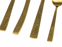 Set posate Stone 24 pezzi gold opaco in acciaio