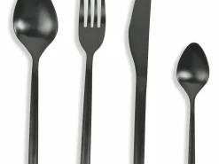 Set posate Times 24 pezzi in acciaio opaco nero