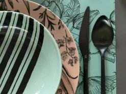 Set posate Times 24 pezzi in acciaio opaco nero