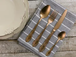 Set posate Wonderland 24 pezzi in acciaio satinato copper