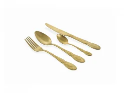 Set Posate Wonderland 24 pezzi oro satinato
