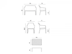 Set salotto da giardino Net Relax Bench