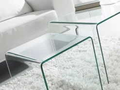 Set 2 tavolini Barbarigo 50x45 vetro trasparente
