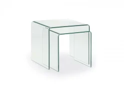 Set 2 tavolini Barbarigo 50x45 vetro trasparente