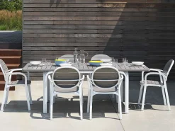 Set tavolo Alloro 140/210 con 6 poltrone Palma