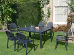 Set tavolo Alloro 210/280 con 6 poltrone Palma