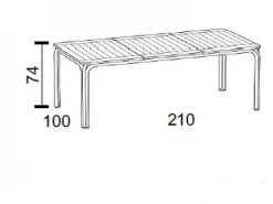Set tavolo Alloro 210/280 con 6 sedie Erica