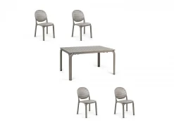 Set tavolo Alloro 140/210 con 4 sedie Erica
