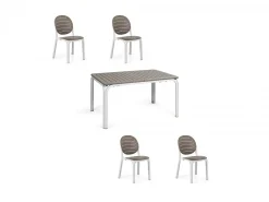 Set tavolo Alloro 140/210 con 4 sedie Erica