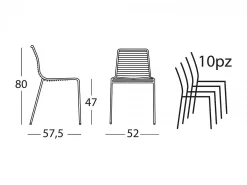 Set Tavolo allungabile Pranzo con 6 Sedie Summer