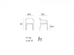 Set tavolo da giardino Rio 140/210 con 6 sedie Net Arcobaleno