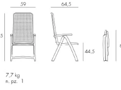 Set tavolo Levante 160/220 con 6 poltrone Darsena