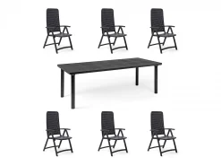 Set tavolo Libeccio 160/220 con 6 poltrone Darsena