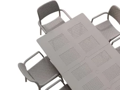 Set tavolo Libeccio 160/220 con 6 sedie Bora