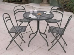 Set Tavolo Posillipo 80 con 4 Sedie Lessie