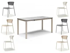 Set tavolo Pranzo 120/200 con 6 sedie Lisa Arcobaleno