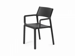 Set tavolo Rio 140/210 Alluminio con 6 sedie Trill con braccioli