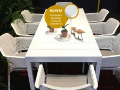 Set tavolo Rio 140/210 Alluminio con 6 sedie Net