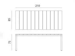 Set tavolo Rio Alu 210 Fix con 2 panche Rio Bench Alu
