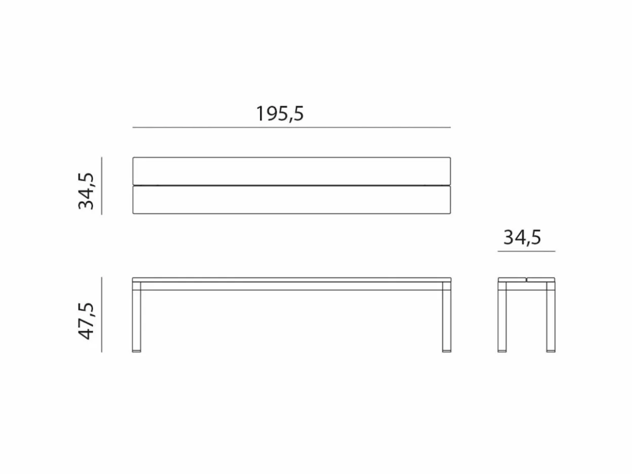 Set tavolo Rio Alu 210 Fix con 2 panche Rio Bench Alu