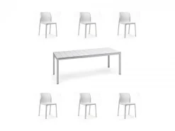 Set tavolo Rio 140/210 con 6 sedie Bit