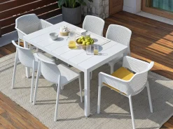 Set tavolo Rio 210/280 con 6 sedie Net