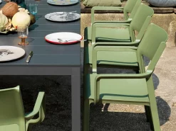 Set tavolo Rio 210/280 con 10 sedie Trill con braccioli