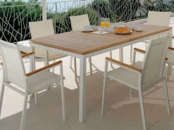 Set Tavolo Timber 156/214 con 6 Poltrone