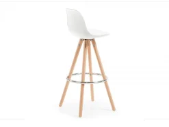 Sgabello alto Shiro 97 ecopelle e legno
