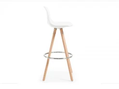 Sgabello alto Shiro 97 ecopelle e legno