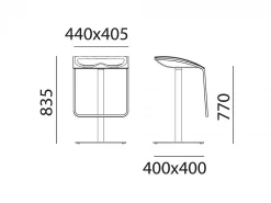 Sgabello Arod 560 sedile ABS cromato